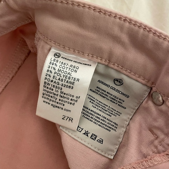 AG The Prima Crop Mid Rise Cigarette Crop Jeans in Rose Blush Size 27R - Picture 9 of 15